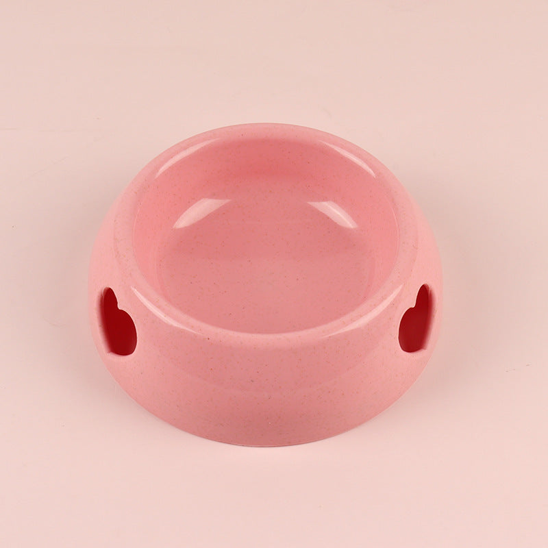 Pastel Pet Food Bowl With Heart Cutout Design