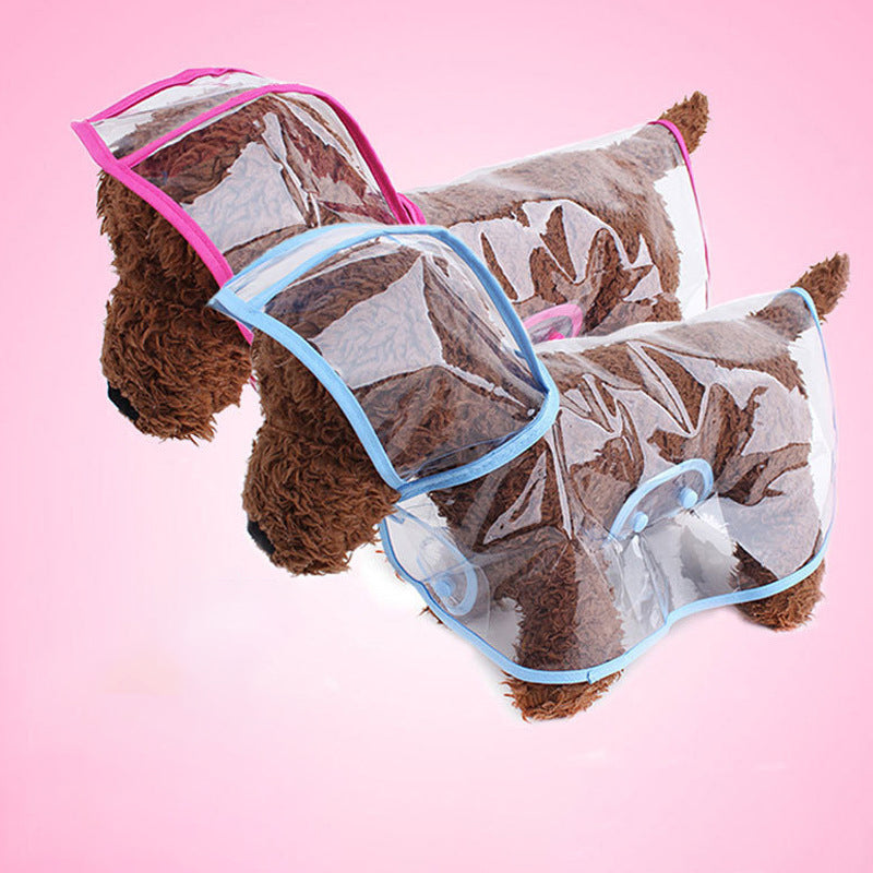 Transparent Dog Raincoat Poncho for Small & Medium Dogs
