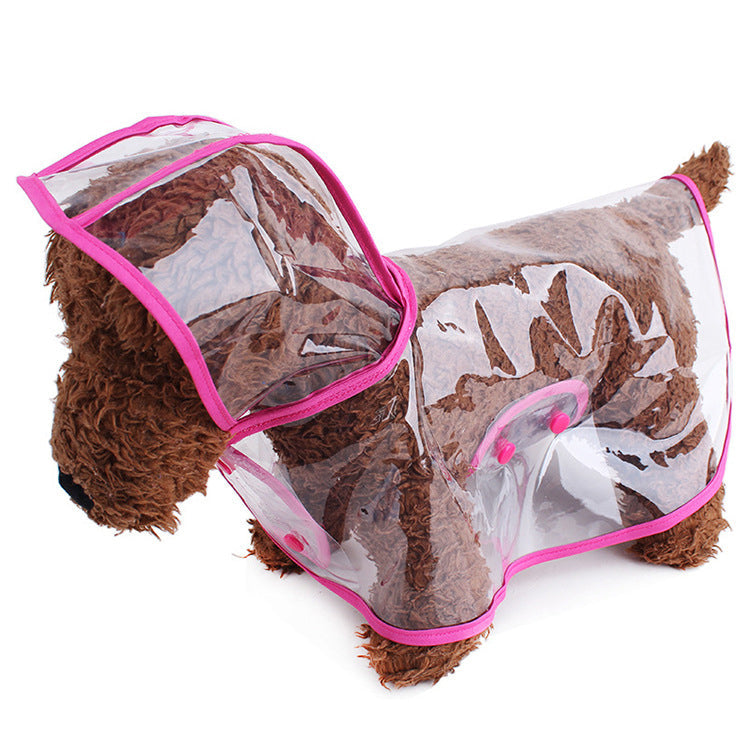 Transparent Dog Raincoat Poncho for Small & Medium Dogs