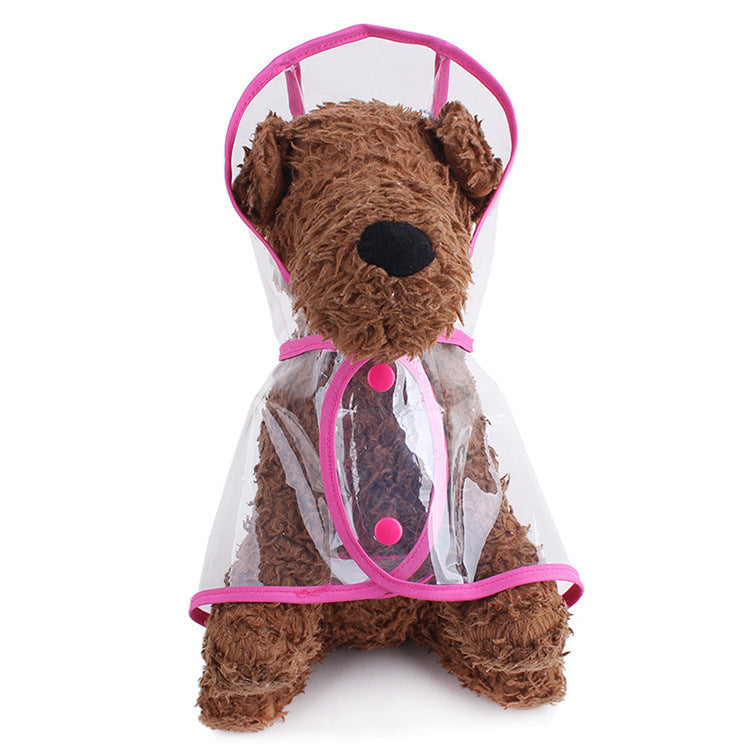 Transparent Dog Raincoat Poncho for Small & Medium Dogs