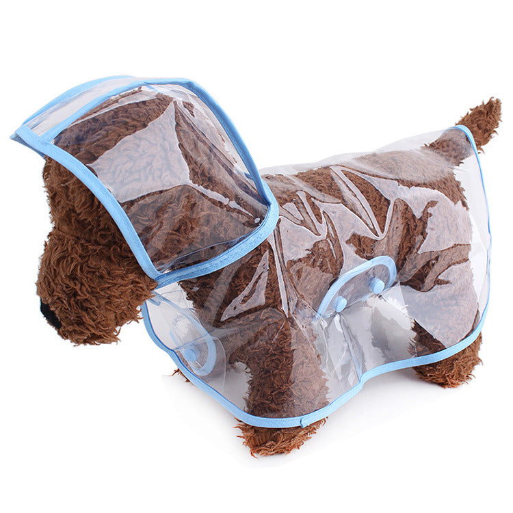 Transparent Dog Raincoat Poncho for Small & Medium Dogs