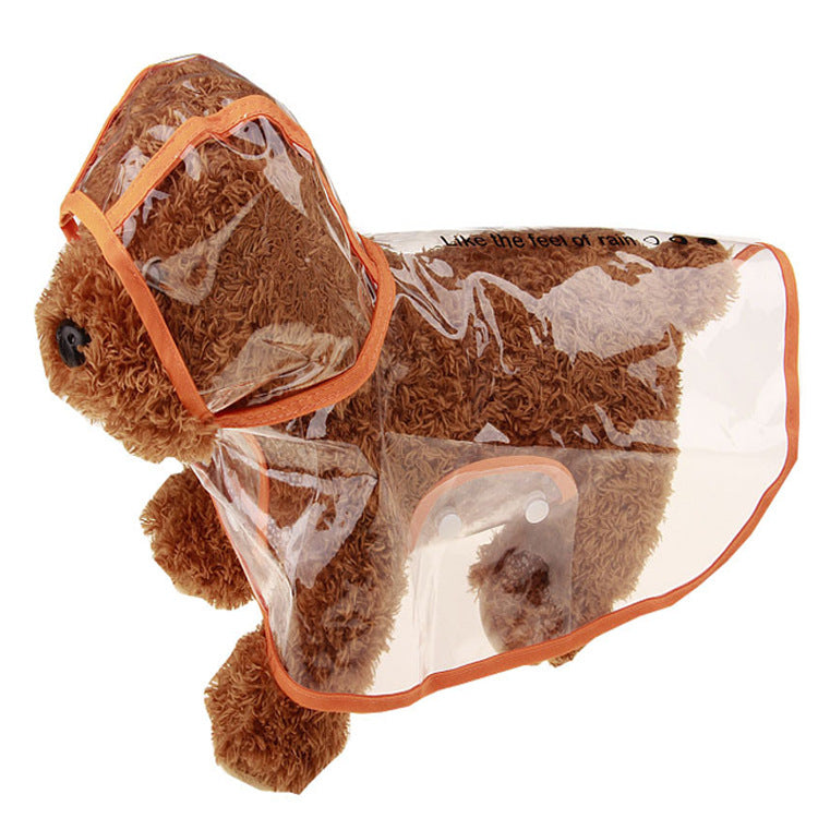 Transparent Dog Raincoat Poncho for Small & Medium Dogs