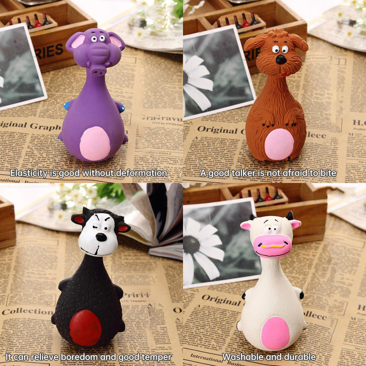 Washable Latex Dog Toy for Boredom Relief and Chew Play