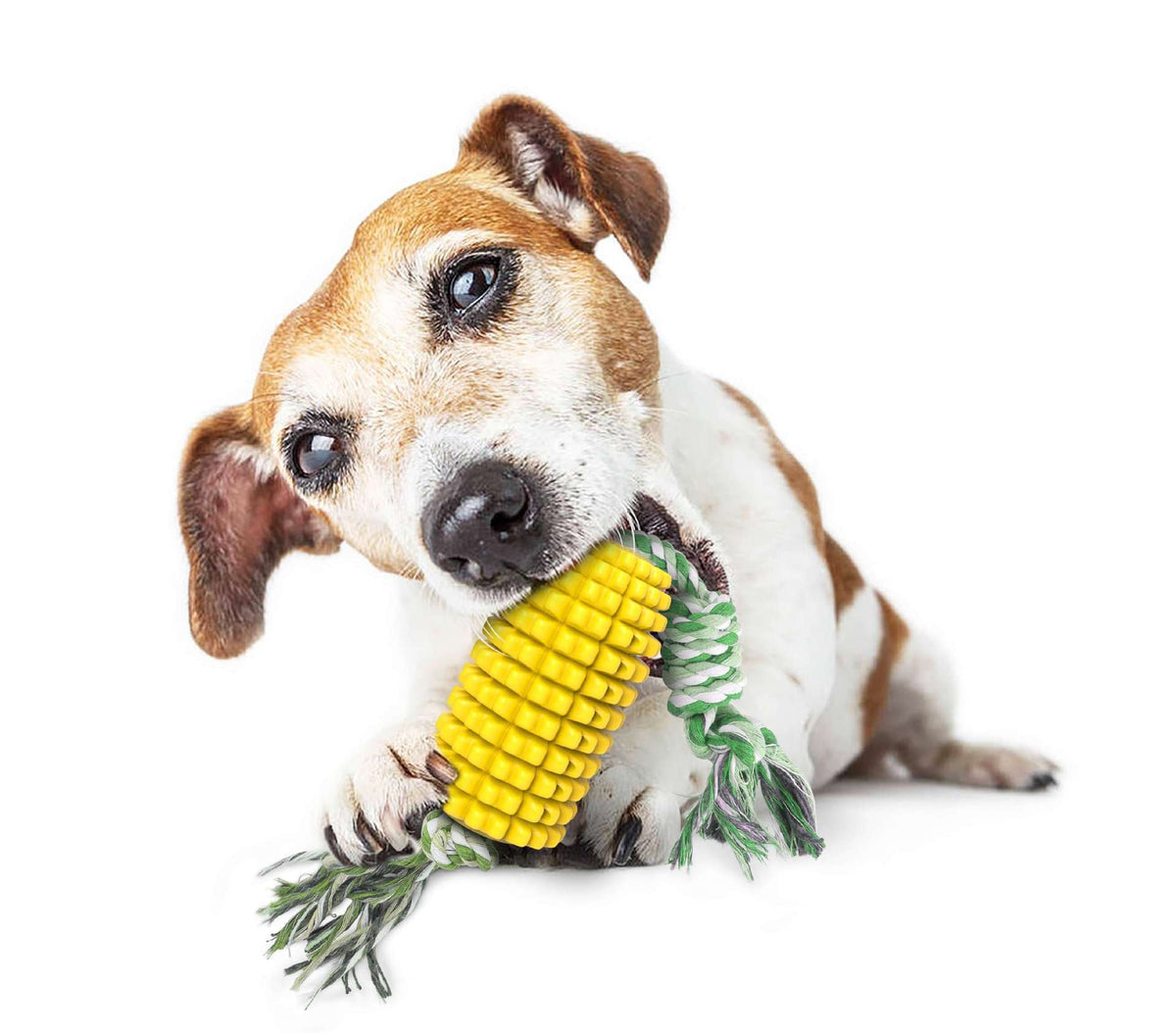 Corn-Shaped Dog Chew Toy for Teeth-Cleaning Play