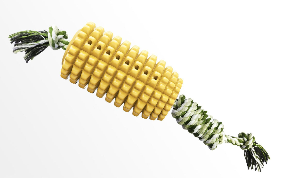 Corn-Shaped Dog Chew Toy for Teeth-Cleaning Play