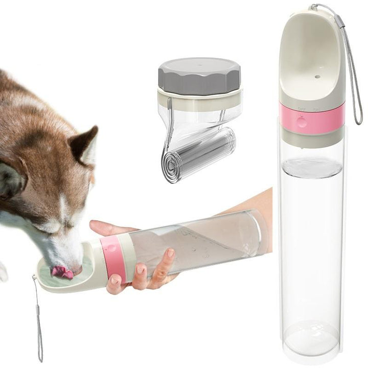 Portable Dog Water Bottle With Built-In Bowl For Walks