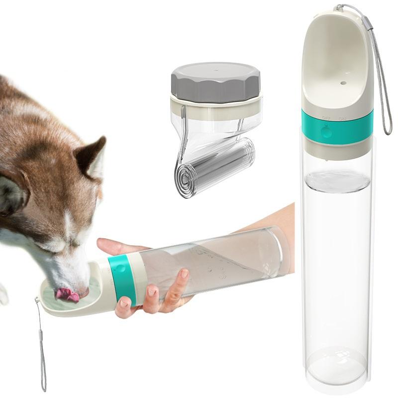 Portable Dog Water Bottle With Built-In Bowl For Walks
