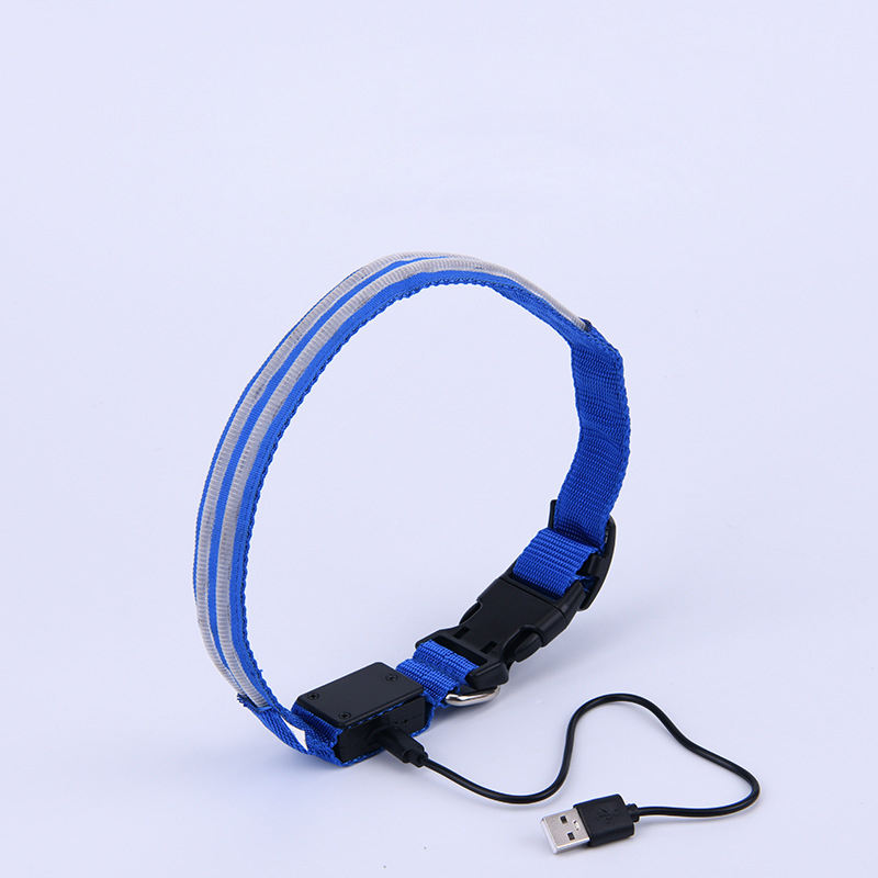 LED Dog Collar for Night Walks, USB Rechargeable Safety