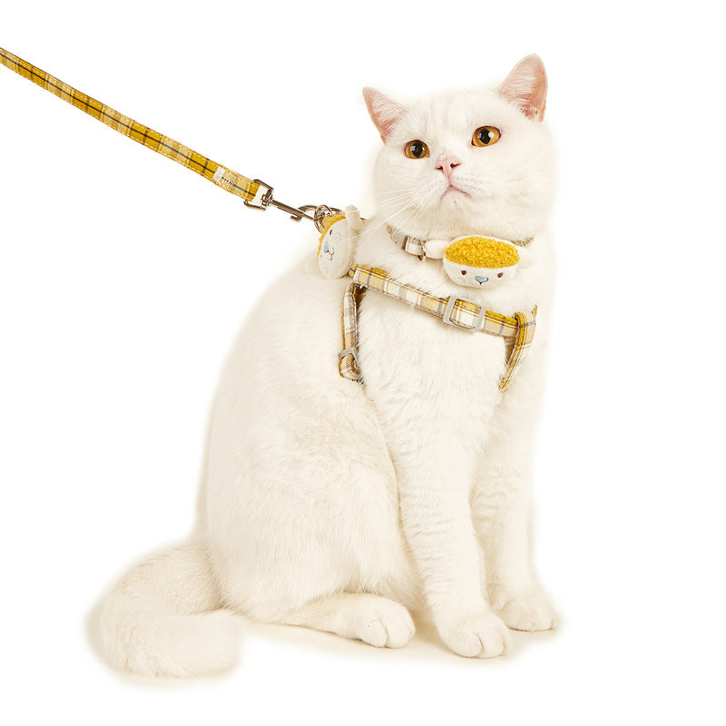 Plaid Cat Harness and Leash Set for Safer Outdoor Walks