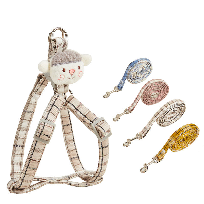 Plaid Cat Harness and Leash Set for Safer Outdoor Walks