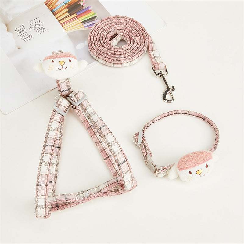 Plaid Cat Harness and Leash Set for Safer Outdoor Walks