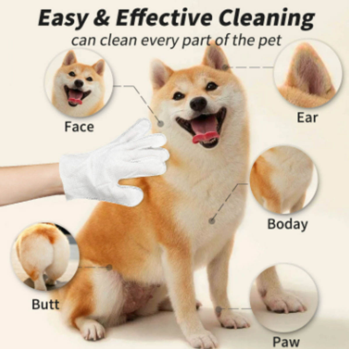 Pet Glove Wipes for Quick, Mess-Free Home Grooming