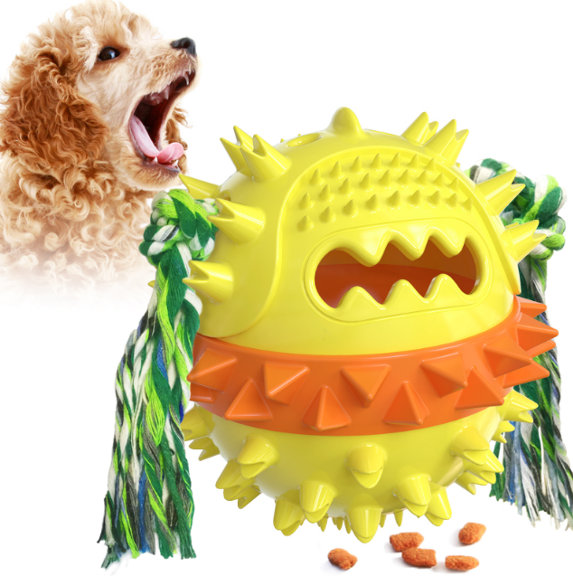 Dog Treat-Dispensing Chew Toy for Dental Playtime