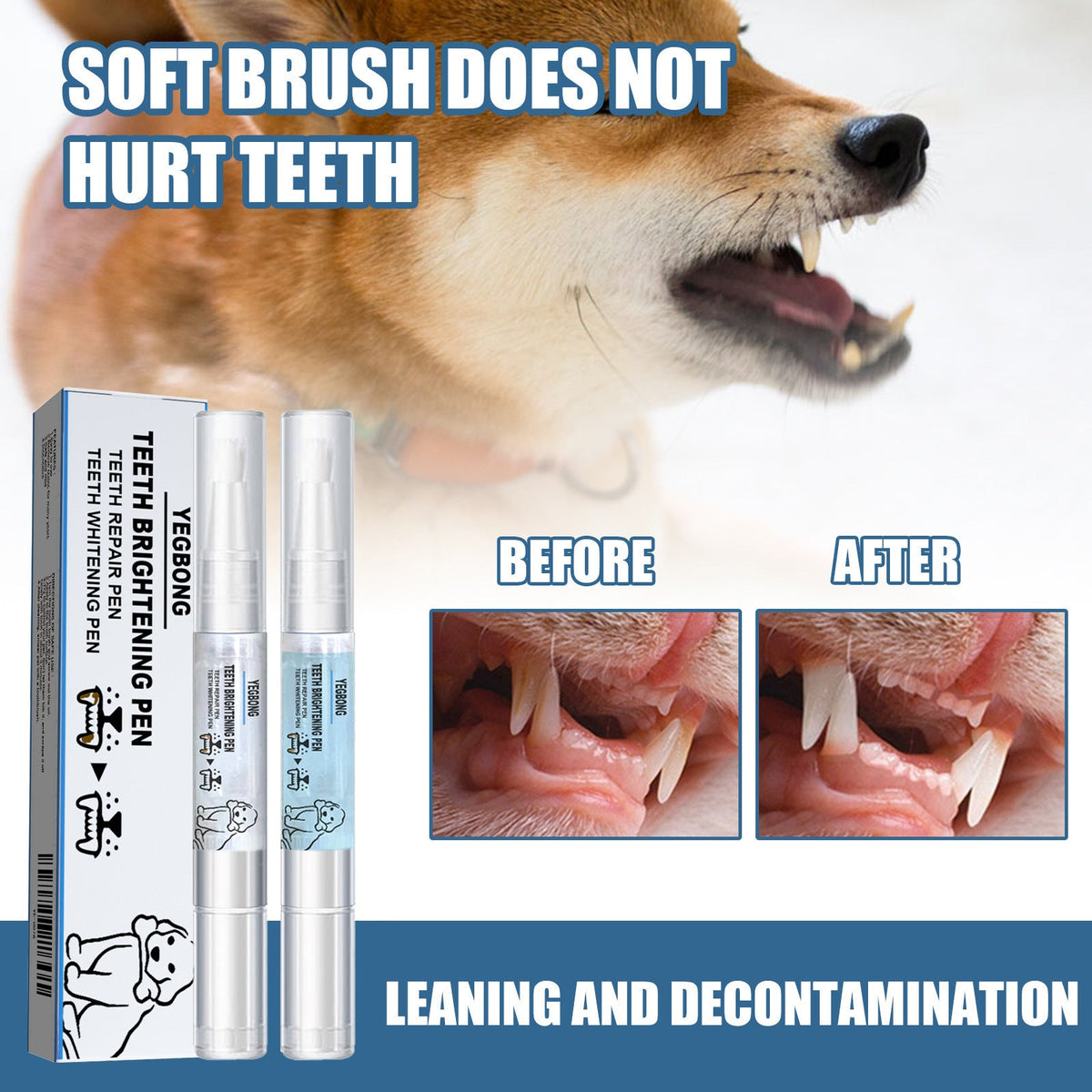 Pet Teeth Cleaning Pen for Dogs & Cats | Soft Brush