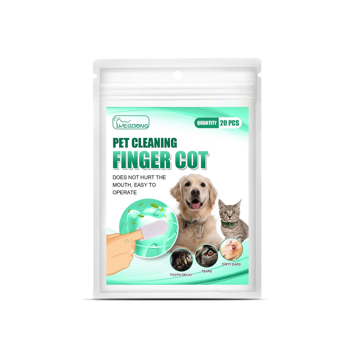Pet Tooth Cleaning Finger Sleeves for Cleaner Teeth