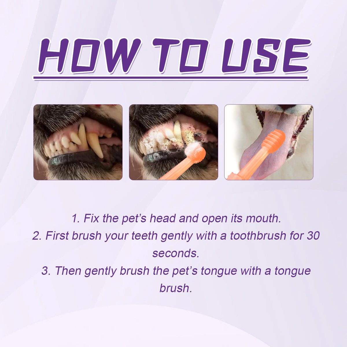 Dog Toothbrush Set for Gentle, Deep Dental Cleaning