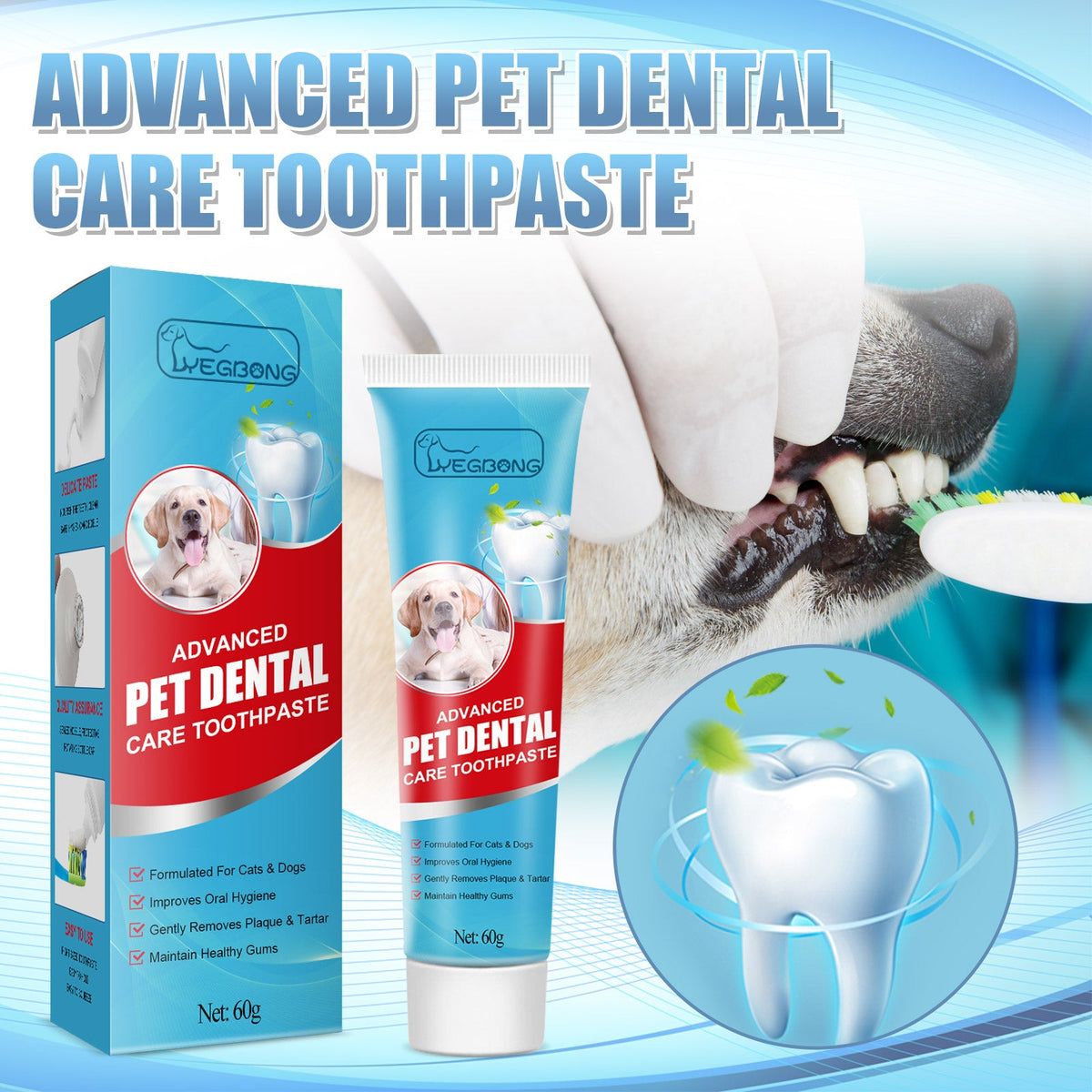 Pet Toothpaste for Dogs & Cats Fresh Breath & Tartar