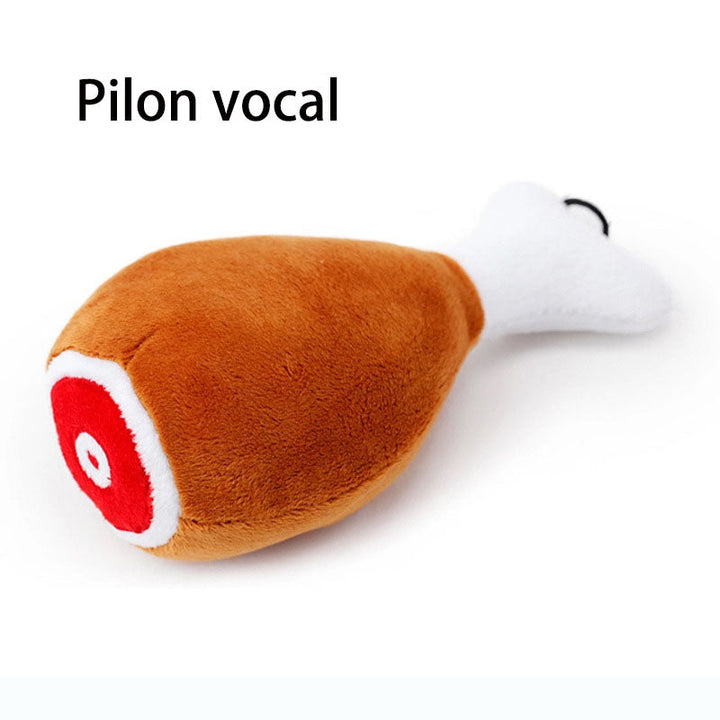 Squeaky Plush Chicken Leg Dog Toy for Interactive Play