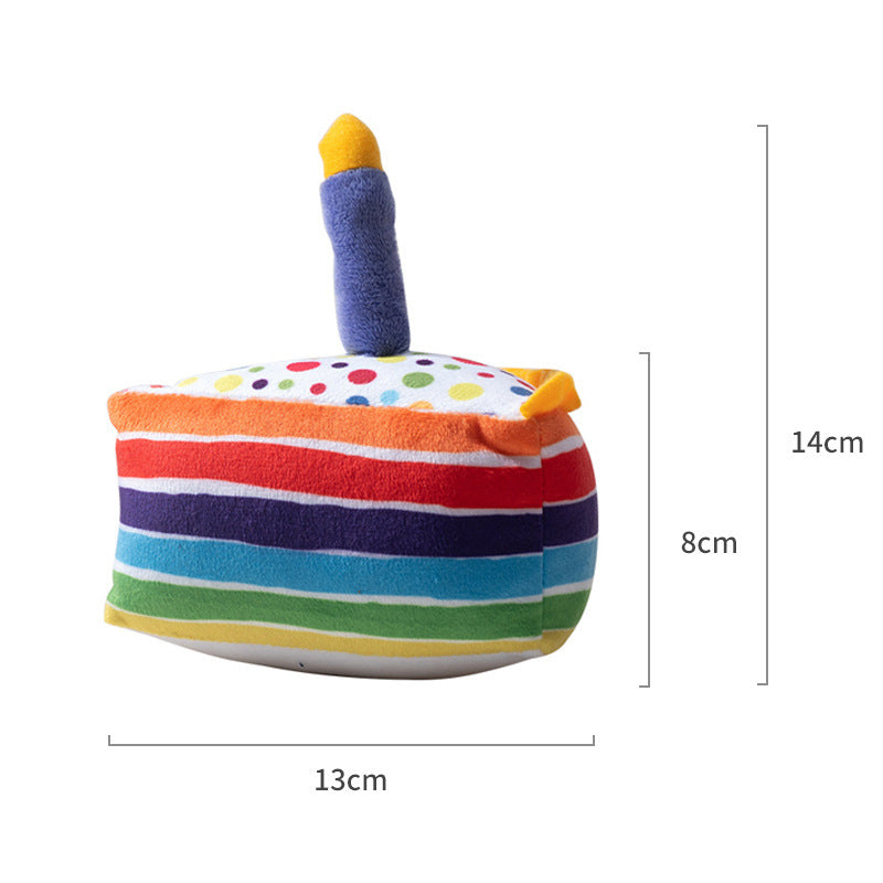 Birthday Cake Plush Dog Toy With Built-In Squeaker Sound