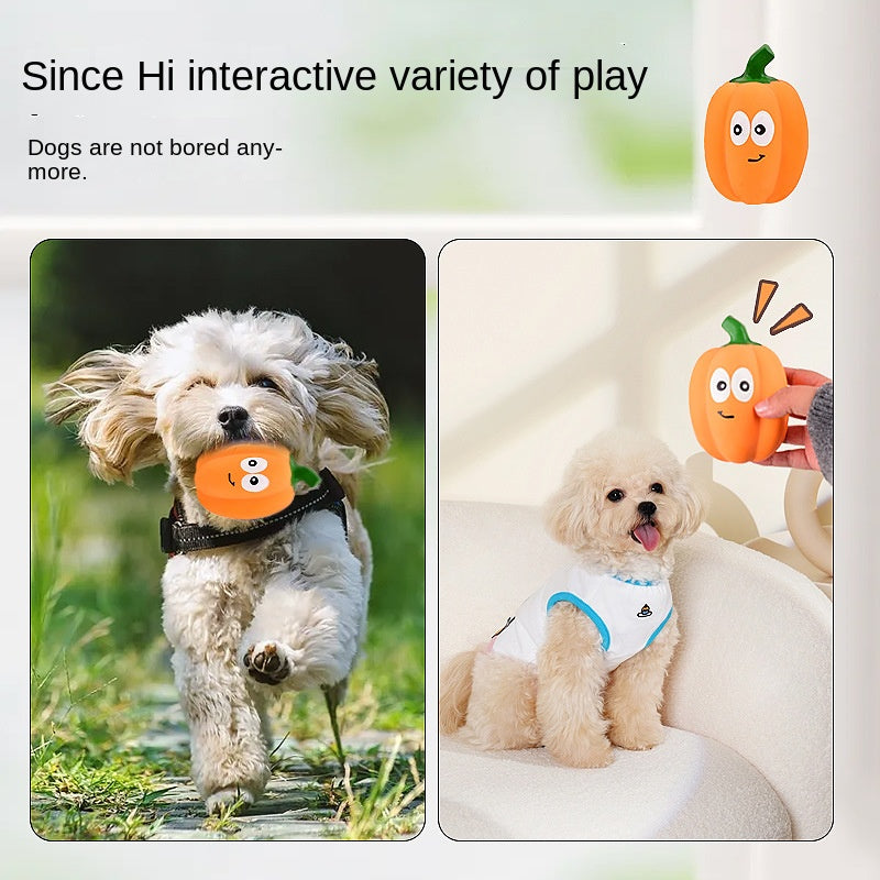 Latex Pumpkin Dog Toy for Engaging Interactive Play