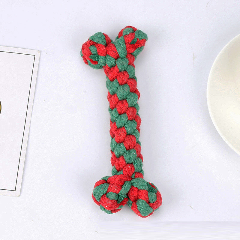 Dog Christmas Rope Toys for Festive Chew & Tug Play