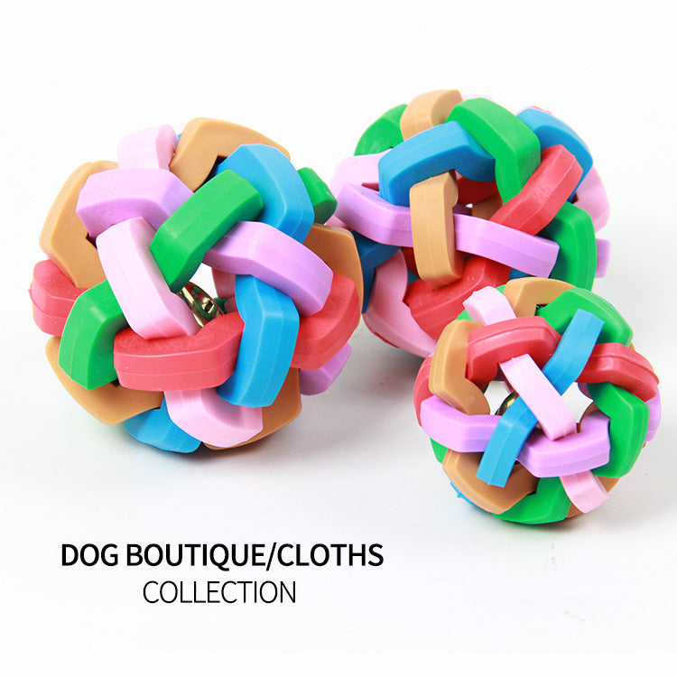 Dog Bell Ball Toy for Engaging Chew, Fetch & Indoor Play