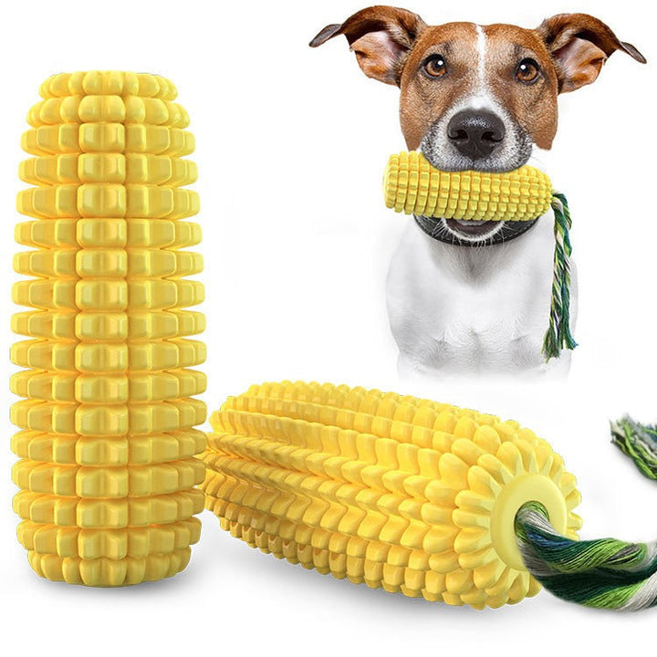 Corn-Shaped Dog Toy for Dental Chewing & Tug Play