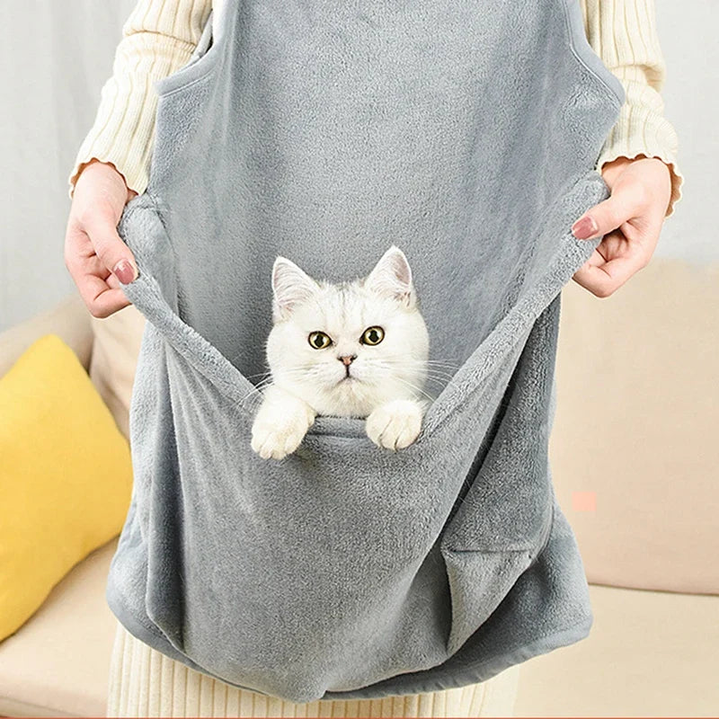 Pet Carrying Apron for Cozy Hands-Free Travel Comfort