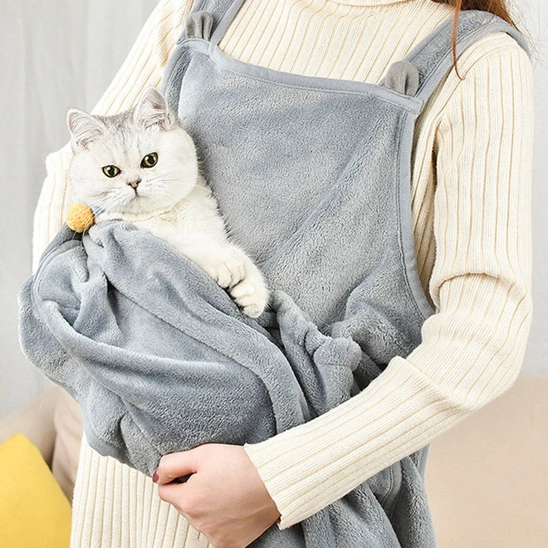 Pet Carrying Apron for Cozy Hands-Free Travel Comfort