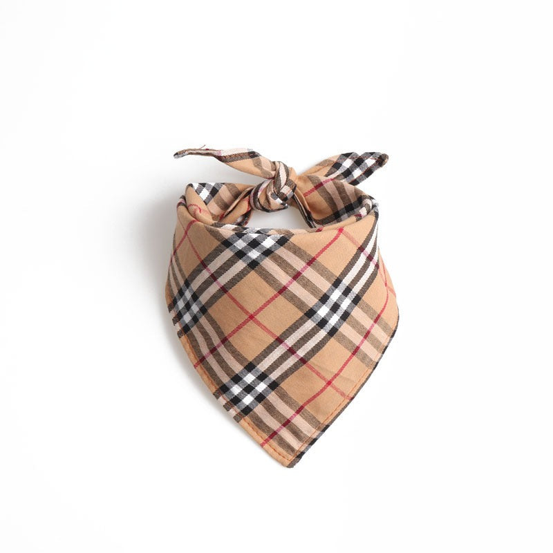 Dog Plaid Bandana Scarf for Saliva & Stylish Walks