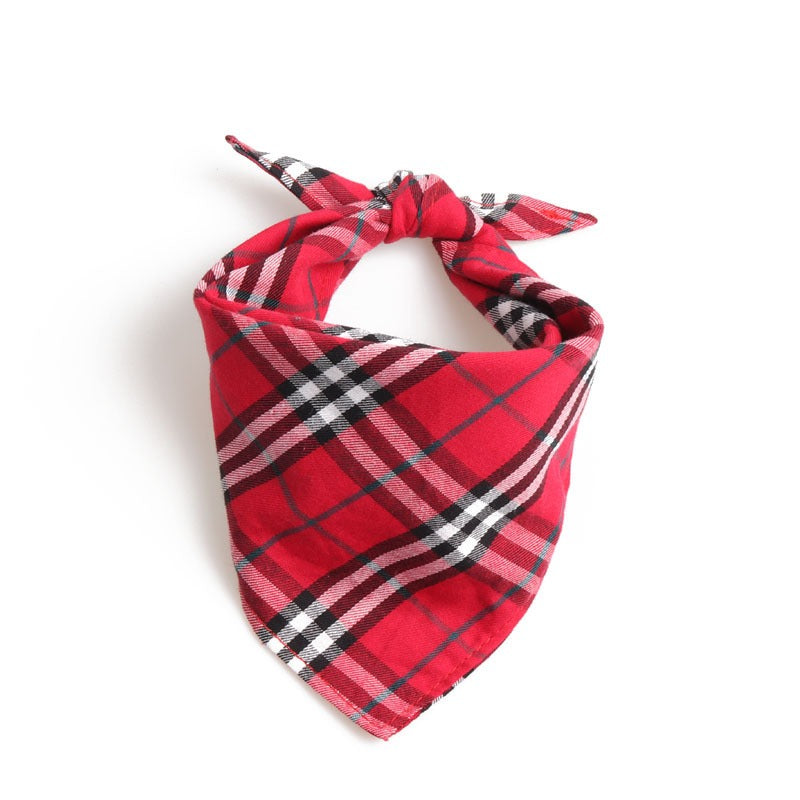 Dog Plaid Bandana Scarf for Saliva & Stylish Walks