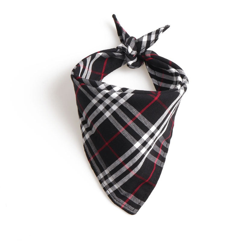 Dog Plaid Bandana Scarf for Saliva & Stylish Walks