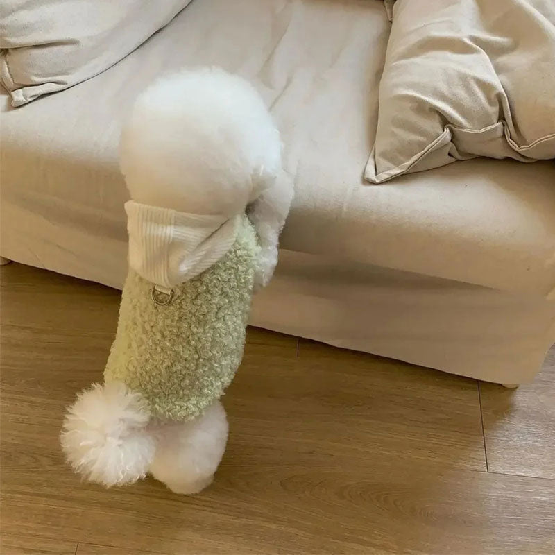 Small Dog Sherpa Winter Coat With Matching Knit Hat