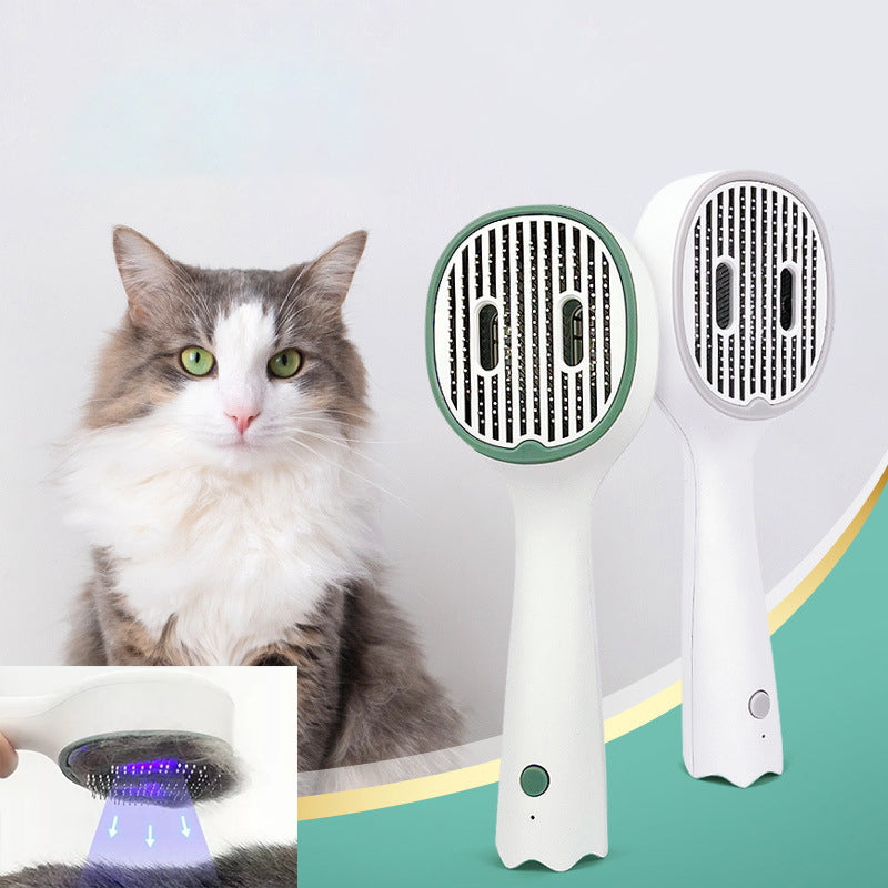 UV Sterilizing Pet Comb With One-Click Self-Cleaning