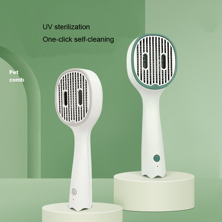 UV Sterilizing Pet Comb With One-Click Self-Cleaning