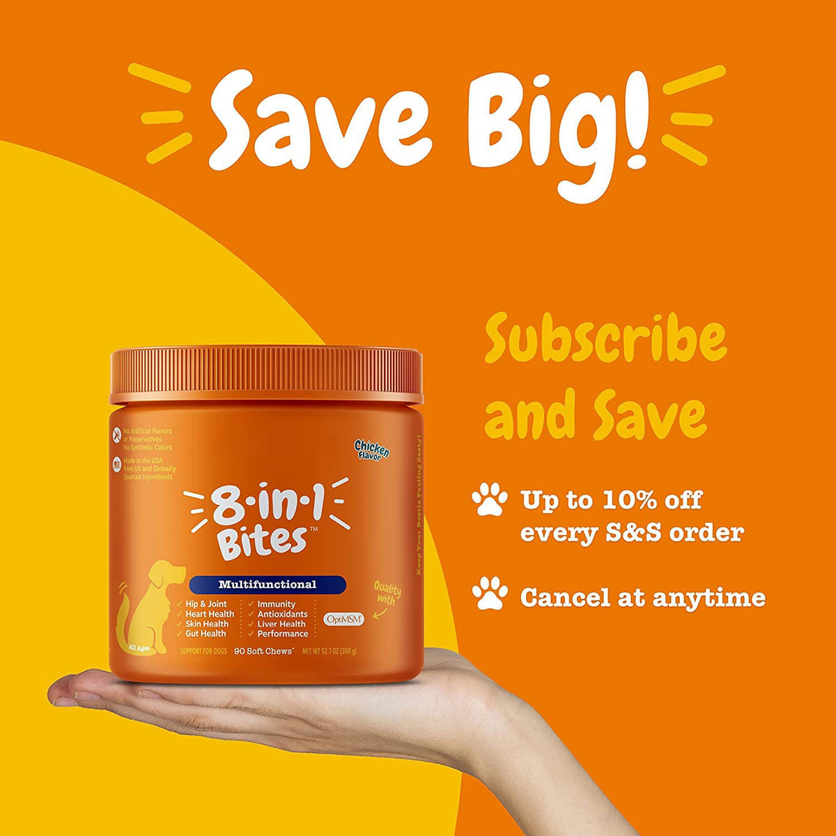 8-in-1 Dog Vitamin Soft Chews for Daily Wellness Support