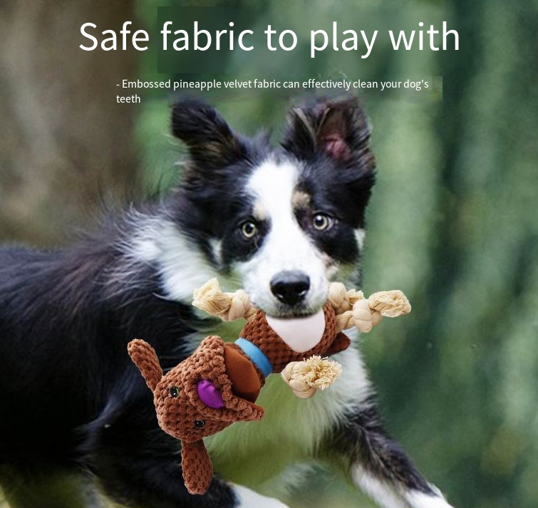 Interactive Plush Dog Toy for Boredom & Dental Play