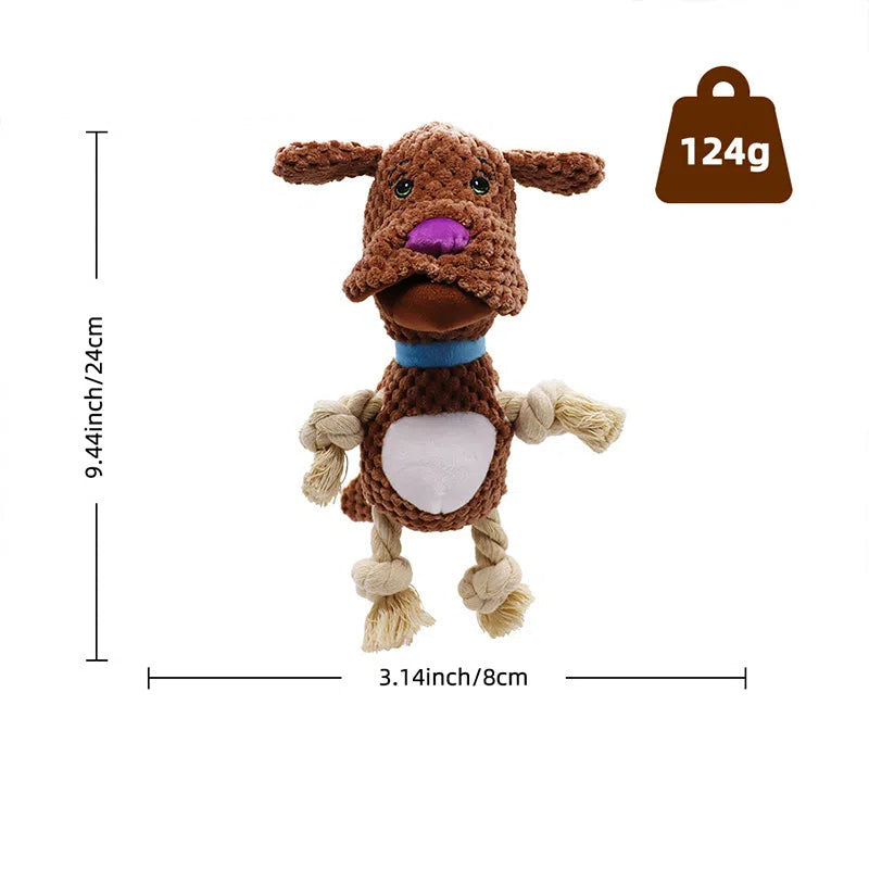 Interactive Plush Dog Toy for Boredom & Dental Play