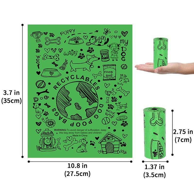 Compostable Pet Waste Bags With Portable Dog Dispenser