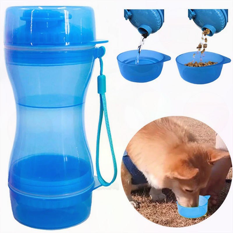 Pet Water Bottle With Food Cup for Outdoor Walks