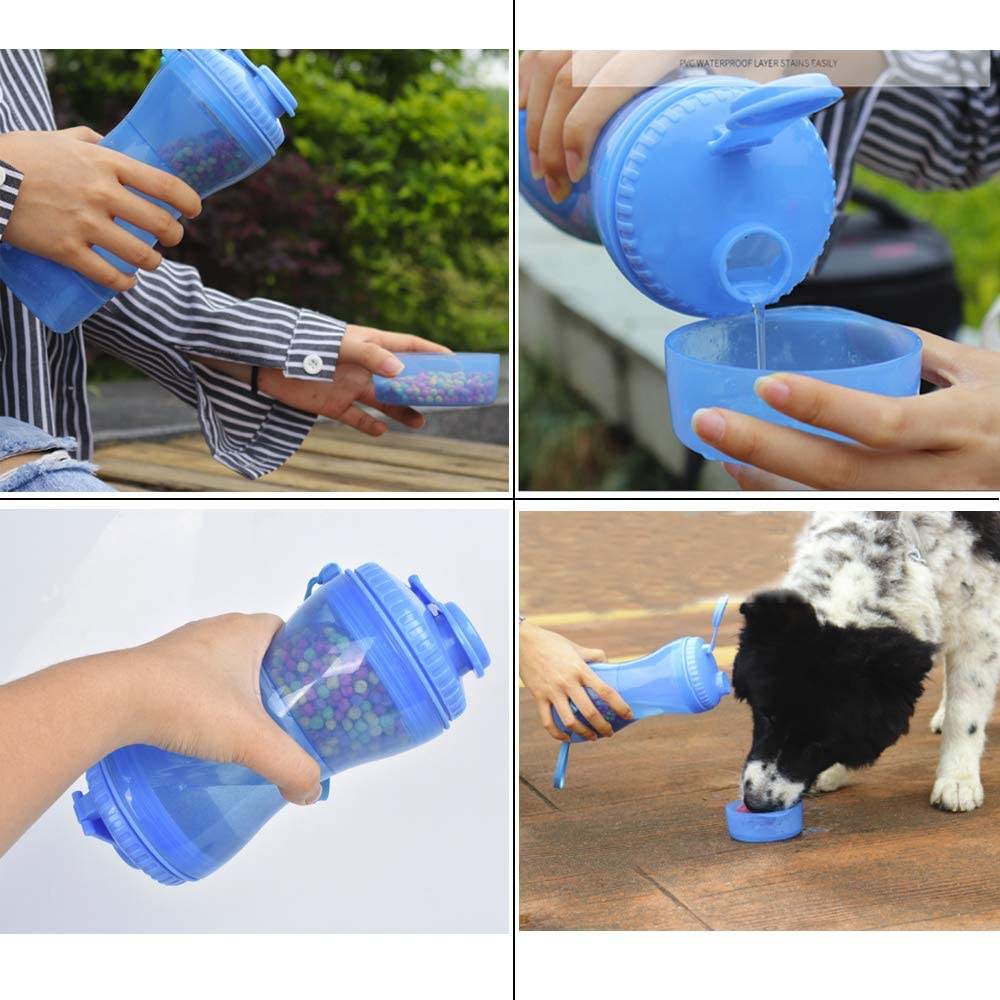 Pet Water Bottle With Food Cup for Outdoor Walks