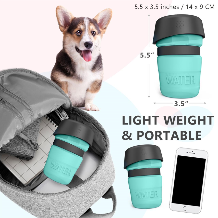 Portable Pet Water Bottle With Built-In Drinking Bowl