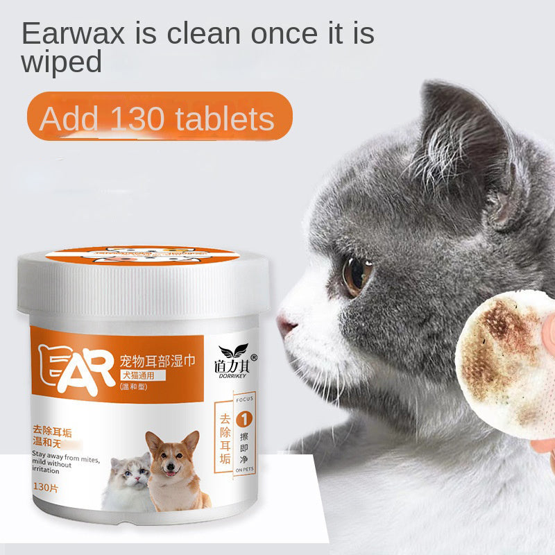Pet Wet Wipes for Dogs & Cats, Gentle Ear Cleaning