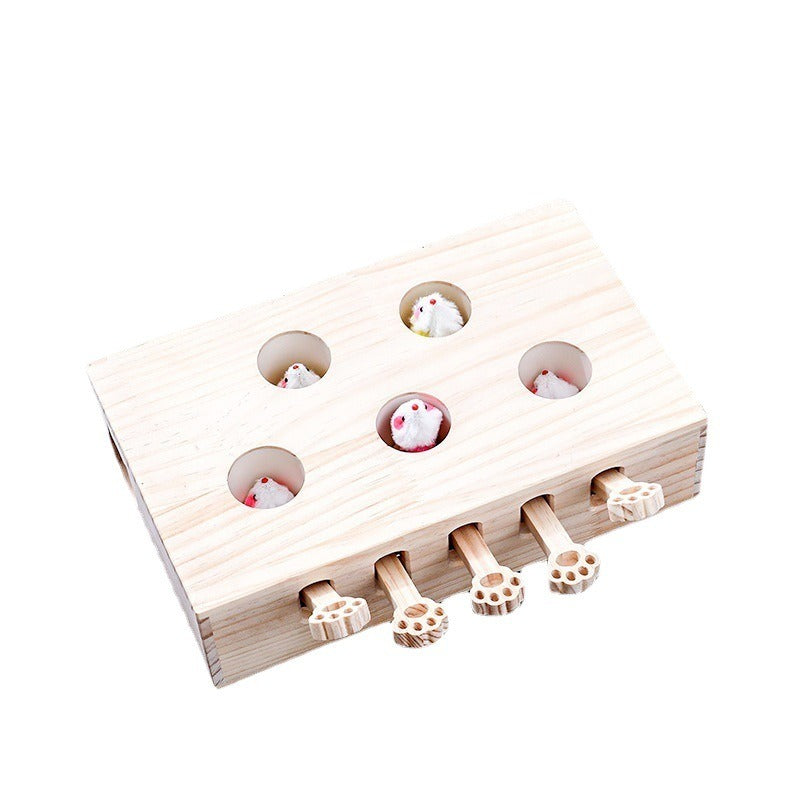 Interactive Cat Toy: 5-Hole Whac-A-Mole Play Board
