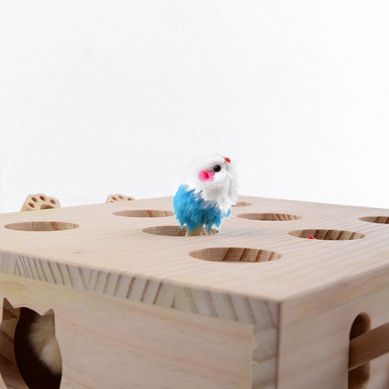 Interactive Cat Toy: 5-Hole Whac-A-Mole Play Board