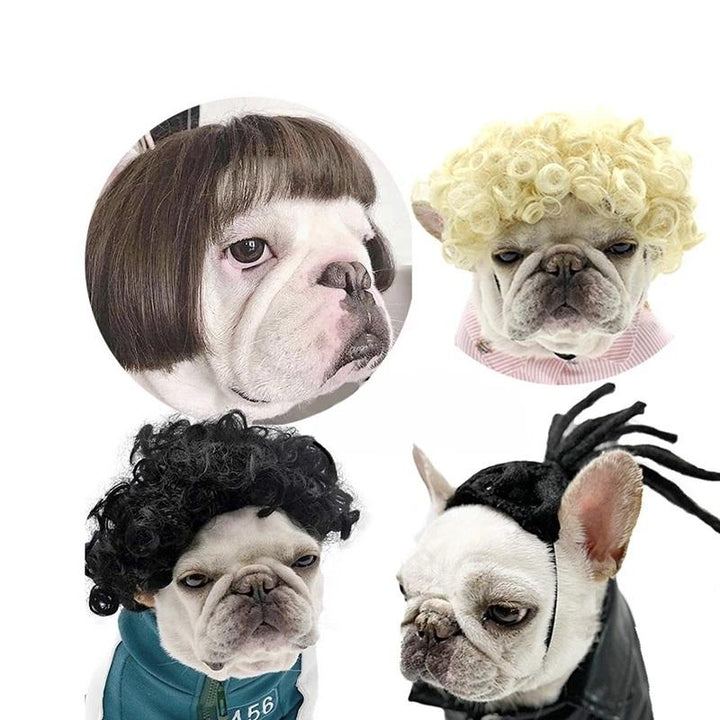 Dog Wig Set for Funny Photos and Playful Costume Dress-Up