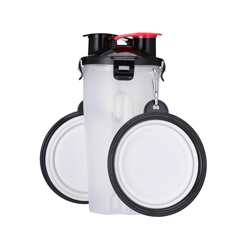 Portable Pet Water Bottle & Food Bowl for Easy Walks
