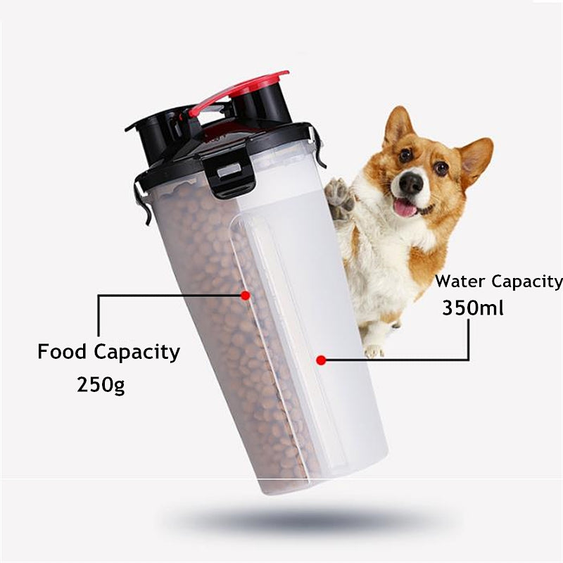 Portable Pet Water Bottle & Food Bowl for Easy Walks