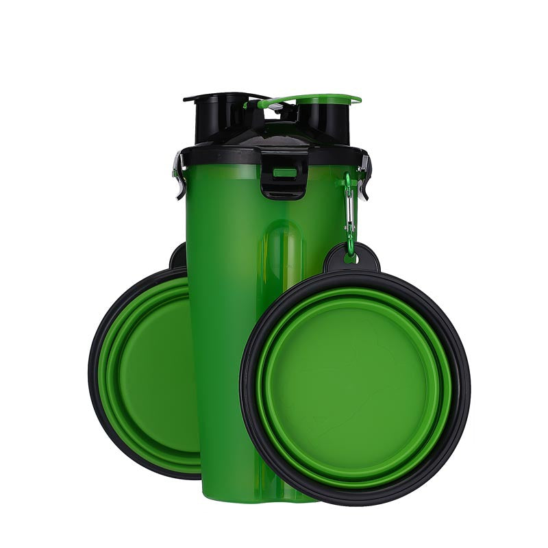 Portable Pet Water Bottle & Food Bowl for Easy Walks