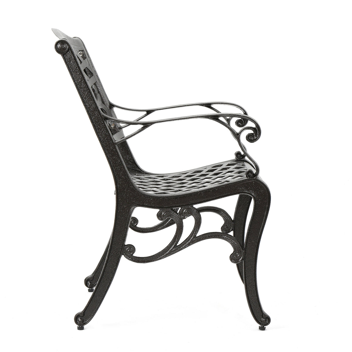 Cast Aluminum Patio Armchairs Set of 2, Antique Bronze